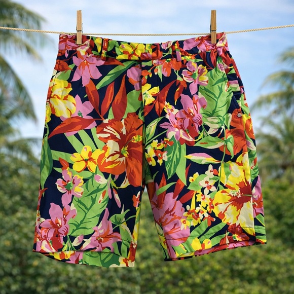 RLX Ralph Lauren Other - RLX Ralph Lauren Floral Shorts Men-Cruise  Tropical Print Beach Shorts, Size M
